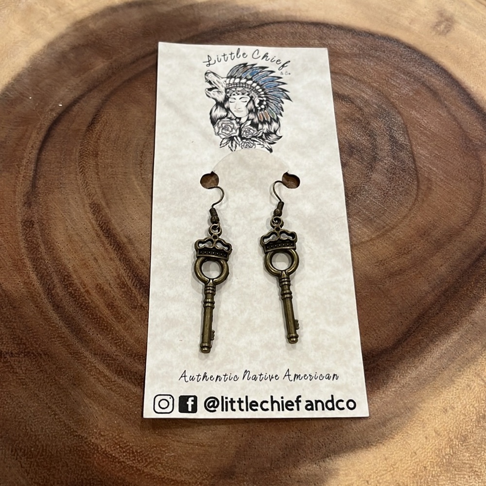 Handmade skeleton key earrings